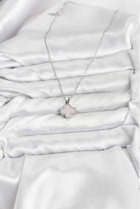 316l çelik Zincir Gümüş Renk Zirkon Taşlı Yonca Model Kadın Kolye 316l çelik Zincir Gümüş Renk Zirkon Taşlı Yonca Model Kadın Kolye