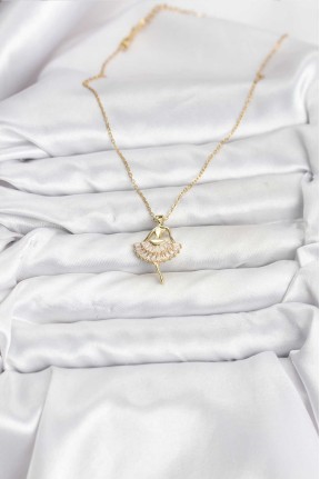 316l çelik Zincir Gold Renk Balerin Model Kadın Kolye