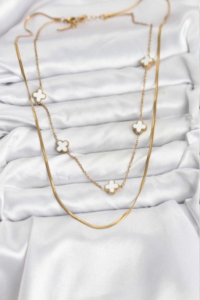 316l çelik Zincir Gold Renk İtalyan Zincirli Yonca Model Kadın Kolye 316l çelik Zincir Gold Renk İtalyan Zincirli Yonca Model Kadın Kolye