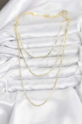 316l çelik Zincir Gold Renk Ezme Zincir Model 3'lü Kadın Kolye 316l çelik Zincir Gold Renk Ezme Zincir Model 3'lü Kadın Kolye