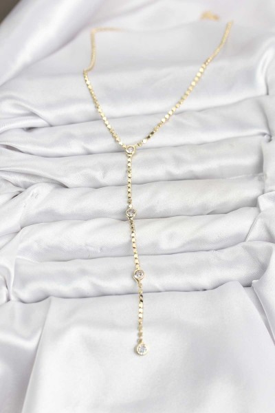 316l çelik Gold Renk Ezme Zincir Model Y Kadın Kolye 316l çelik Gold Renk Ezme Zincir Model Y Kadın Kolye