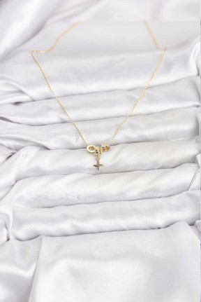 Gold Renk Pirinç Minimal Charmlı Kadın Kolye Gold Renk Pirinç Minimal Charmlı Kadın Kolye