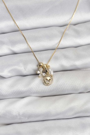 Gold Renk Pirinç Minimal Kelebek Charmlı Kadın Kolye