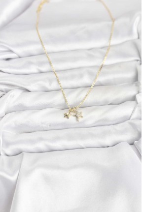Pirinç Gold Renk Yıldız Minimal Kadın Kolye
