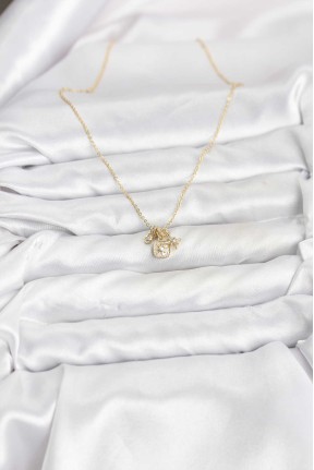 Pirinç Gold Renk Minimal Charmlı Kadın Kolye