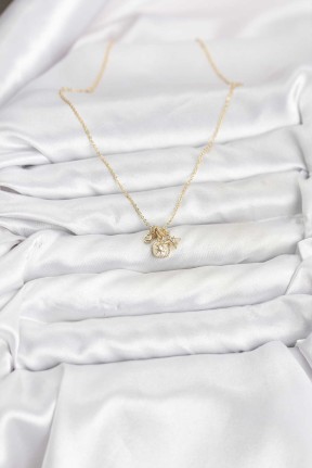 Pirinç Gold Renk Minimal Charmlı Kadın Kolye