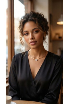 Pirinç Gold Renk Choker Model Zirkon Taşlı Kadın Kolye