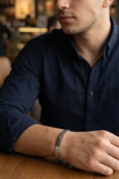 316l çelik Gümüş Renk Ayetel Kürsi Yazılı Bileklik