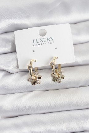 Zirkon Taşlı Pirinç Kadın Göçmen Küpesi