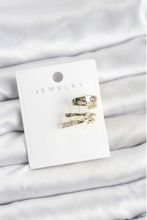 Gold Renk Zirkon Taşlı Pirinç Kıkırdak Küpe Gold Renk Zirkon Taşlı Pirinç Kıkırdak Küpe