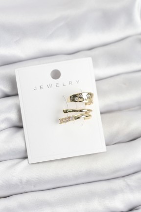 Gold Renk Zirkon Taşlı Pirinç Kıkırdak Küpe Gold Renk Zirkon Taşlı Pirinç Kıkırdak Küpe