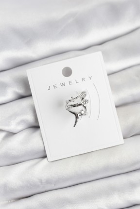 Gümüş Renk Pirinç Diken Model Kıkırdak Earcuff Küpe