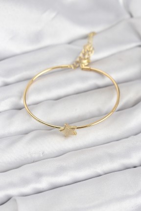 Yıldız Model Gold Renk Kadın Bileklik