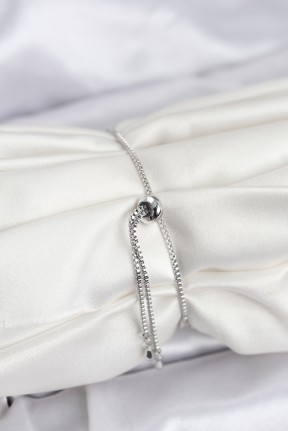 Göz Model Zirkon Taşlı Gümüş Renk Asansörlü Su Yolu Bileklik