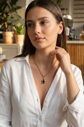 316l çelik Zincir Gold Renk Vintage Model Kadın Kolye