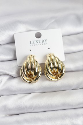 Pirinç Gold Renk Vintage Kadın Küpe