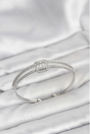 Pirinç Gümüş Renk Baget Model Kadın Bileklik