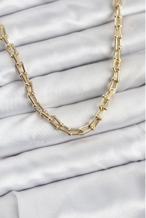 Gold Renk Pirinç Tifani Model Kadın Kolye