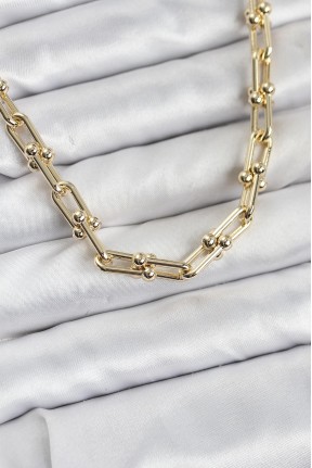 Pirinç Gold Renk Tifani Model Kadın Kolye