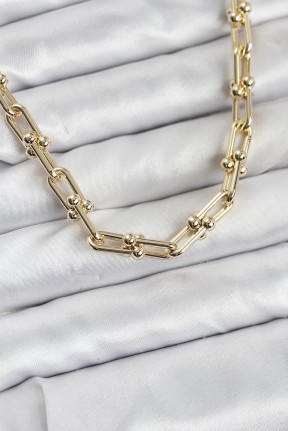 Pirinç Gold Renk Tifani Model Kadın Kolye