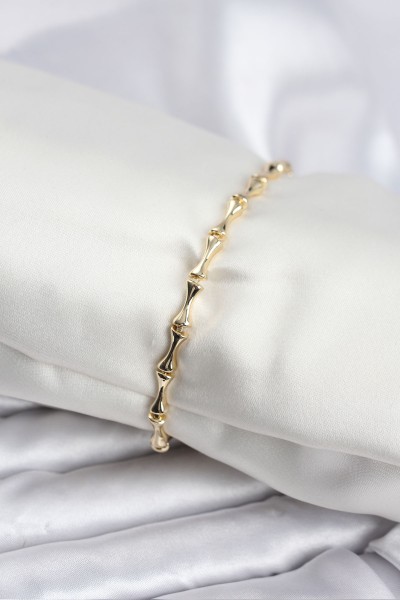 Pirinç Gold Renk Vip Seri İnce Kemik Model Zirkon Taşlı Kadın Bileklik