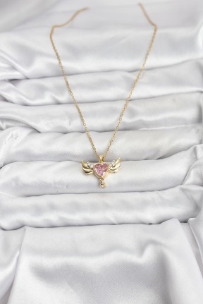 316l çelik Zincir Gold Renk Kanatlı Kalp Model Zirkon Taşlı Kadın Kolye 316l çelik Zincir Gold Renk Kanatlı Kalp Model Zirkon Taşlı Kadın Kolye