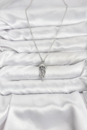 316l çelik Zincir Gümüş Renk Deniz Anası Model Zirkon Taşlı Kadın Kolye