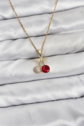 316l çelik Zincir Gold Renk Kiraz Model Zirkon Taşlı Kadın Kolye 316l çelik Zincir Gold Renk Kiraz Model Zirkon Taşlı Kadın Kolye