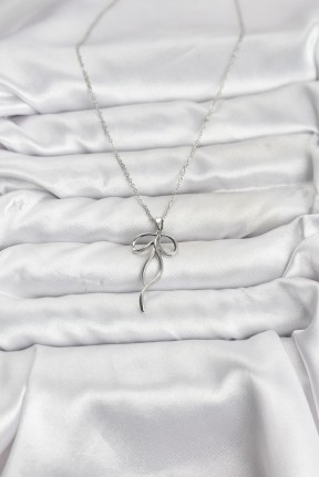 316l çelik Zincir Gümüş Renk Fiyonk Model Kadın Kolye