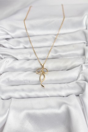 316l çelik Zincir Gold Renk Fiyonk Model Kadın Kolye 316l çelik Zincir Gold Renk Fiyonk Model Kadın Kolye