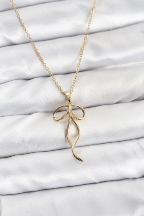 316l çelik Zincir Gold Renk Fiyonk Model Kadın Kolye 316l çelik Zincir Gold Renk Fiyonk Model Kadın Kolye