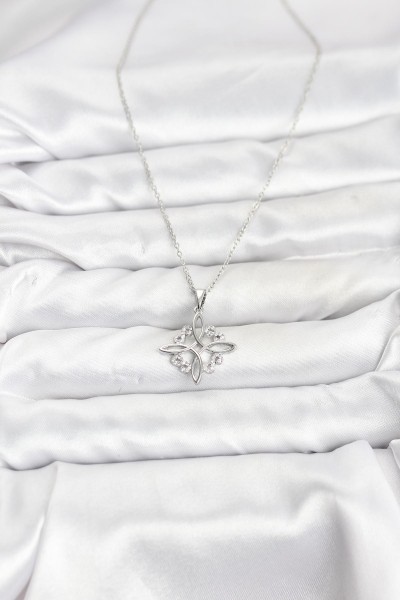 316l çelik Zincir Gümüş Renk Sonsuzluk Model Zirkon Taşlı Kadın Kolye