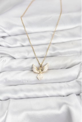 316l çelik Zincir Gold Renk Anka Kuşu Model Kadın Kolye