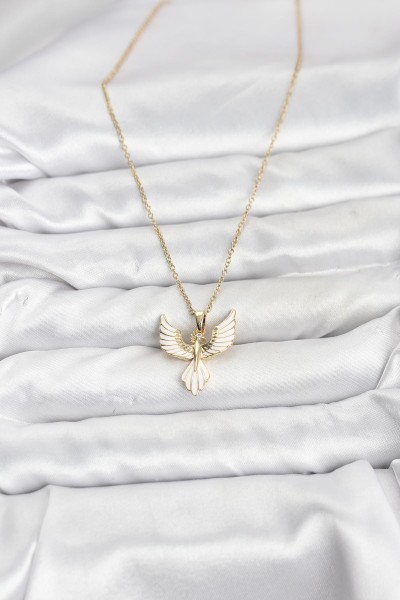 316l çelik Zincir Gold Renk Anka Kuşu Model Kadın Kolye