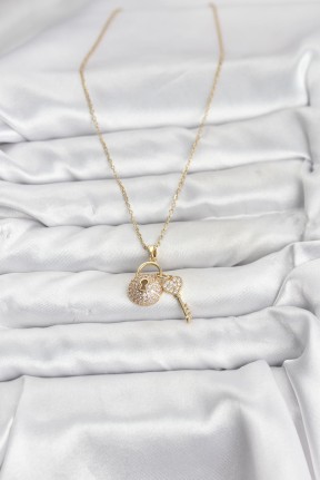 316l çelik Zincir Gold Renk Kilit Anahtar Model Zirkon Taşlı Kadın Kolye 316l çelik Zincir Gold Renk Kilit Anahtar Model Zirkon Taşlı Kadın Kolye