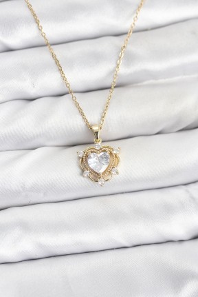 316l çelik Zincir Gold Renk Kalp Model Zirkon Taşlı Kadın Kolye 316l çelik Zincir Gold Renk Kalp Model Zirkon Taşlı Kadın Kolye