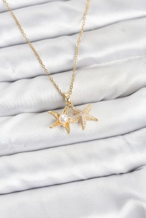 316l çelik Zincir Gold Renk Deniz Yıldızı Model Zirkon Taşlı Kadın Kolye 316l çelik Zincir Gold Renk Deniz Yıldızı Model Zirkon Taşlı Kadın Kolye