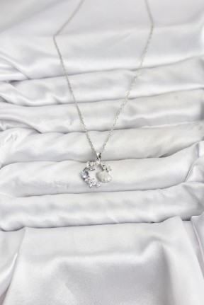 316l çelik Zincir Gümüş Renk Deniz Tema Model Zirkon Taşlı Kadın Kolye