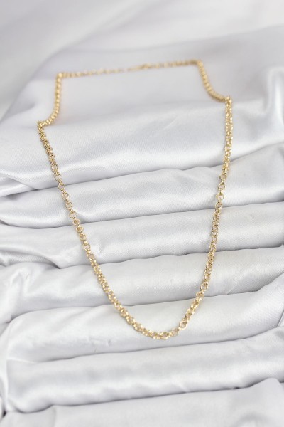 Cm Gold Renk Pirinç Halkalı Model Kadın Kolye Cm Gold Renk Pirinç Halkalı Model Kadın Kolye