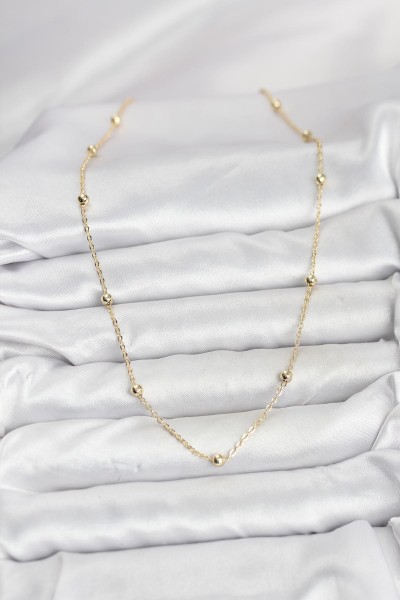 Cm Gold Renk Top Zincirli Kadın Kolye