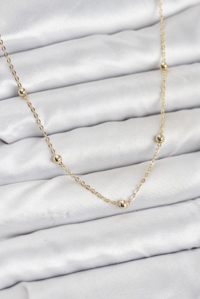 Cm Gold Renk Top Zincirli Kadın Kolye Cm Gold Renk Top Zincirli Kadın Kolye