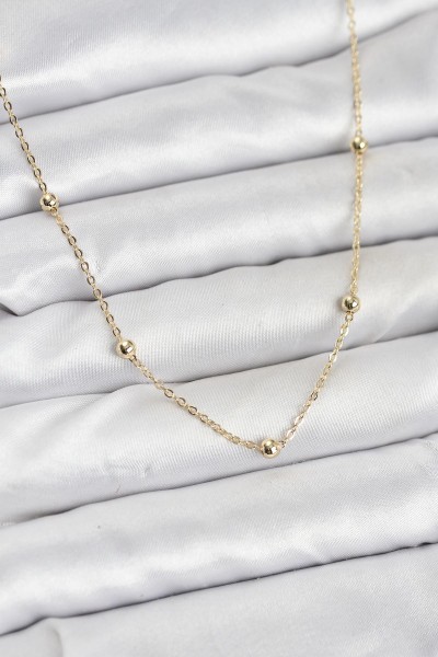 Cm Gold Renk Top Zincirli Kadın Kolye