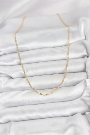 Cm 14k Gold Renk Pirinç Ezme Burgu Model Kadın Kolye Cm 14k Gold Renk Pirinç Ezme Burgu Model Kadın Kolye