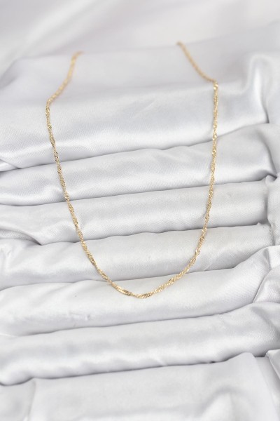 Cm 14k Gold Renk Pirinç Ezme Burgu Model Kadın Kolye Cm 14k Gold Renk Pirinç Ezme Burgu Model Kadın Kolye