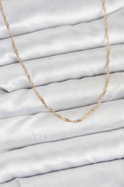 Cm 14k Gold Renk Pirinç Ezme Burgu Model Kadın Kolye Cm 14k Gold Renk Pirinç Ezme Burgu Model Kadın Kolye