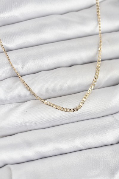 Cm 14k Gold Renk Pirinç Zincir Model Kadın Kolye