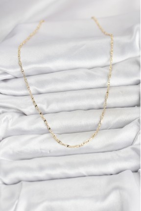 Cm 14k Gold Renk Pirinç Gemi Zinciri Model Kadın Kolye