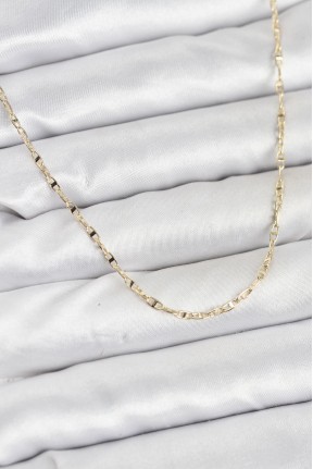 Cm 14k Gold Renk Pirinç Gemi Zinciri Model Kadın Kolye