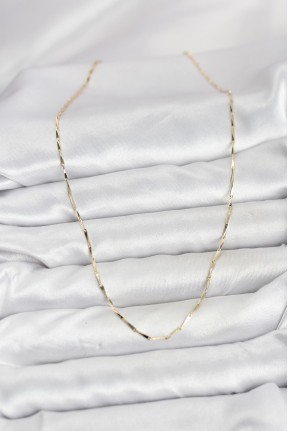 Cm 14k Gold Renk İnce Kesim çubuk Model Zincir Kadın Kolye Cm 14k Gold Renk İnce Kesim çubuk Model Zincir Kadın Kolye