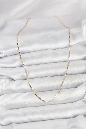 Cm 14k Gold Renk İnce Kesim çubuk Model Zincir Kadın Kolye